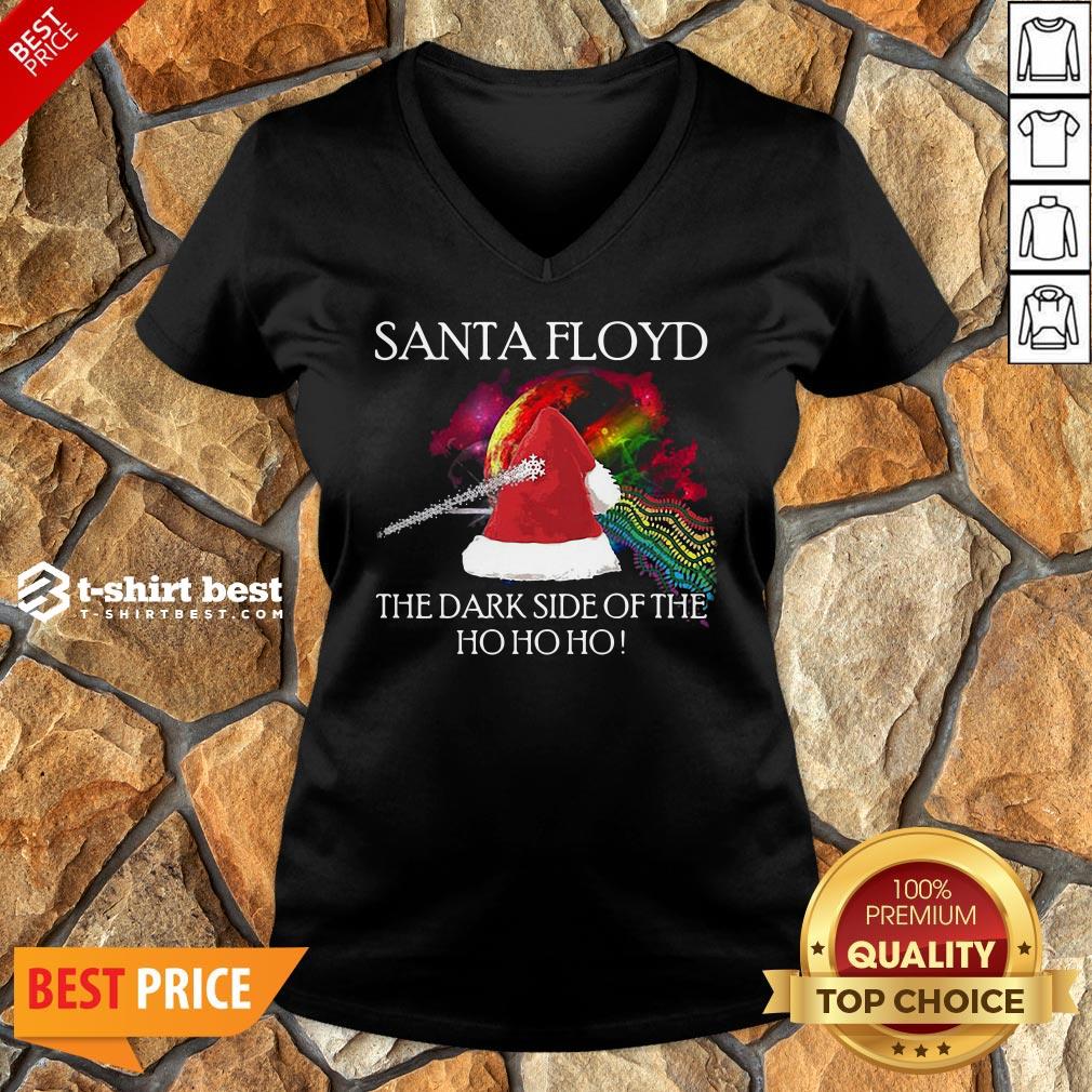 Nice Santa Floyd The Dark Side Of The Ho Ho Ho Christmas V-neck