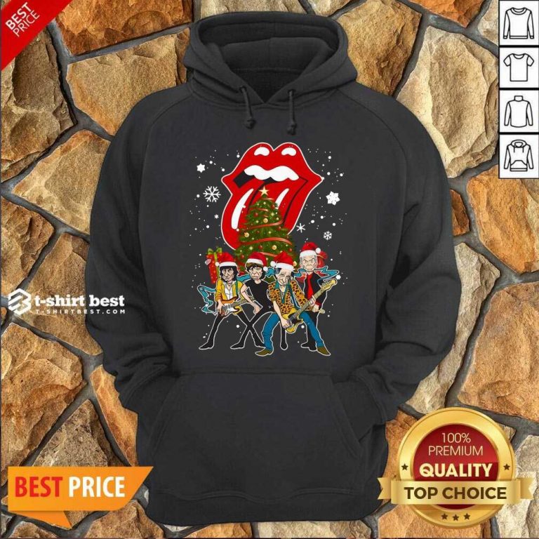 The Rolling Stones Band Music Wear Pajama Santa Christmas Tree Gift Hoodie - Design By 1tees.com