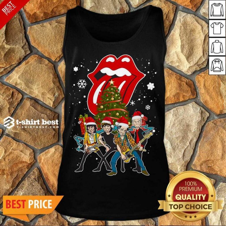 The Rolling Stones Band Music Wear Pajama Santa Christmas Tree Gift Tank Top - Design By 1tees.com