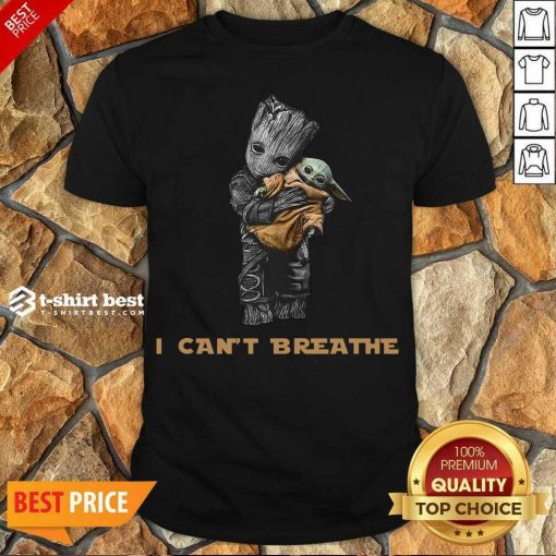 Official Star War Baby Groot Hug Baby Yoda I Can’t Breathe Shirt - Design By 1tees.com