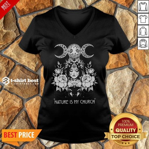 Official Witch Wicca Nature Is My Church V-neck