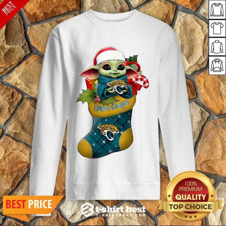 Baby Yoda Hug Jacksonville Jaguars Ornament Merry Christmas 2020 Sweatshirt - Design By 1tees.com