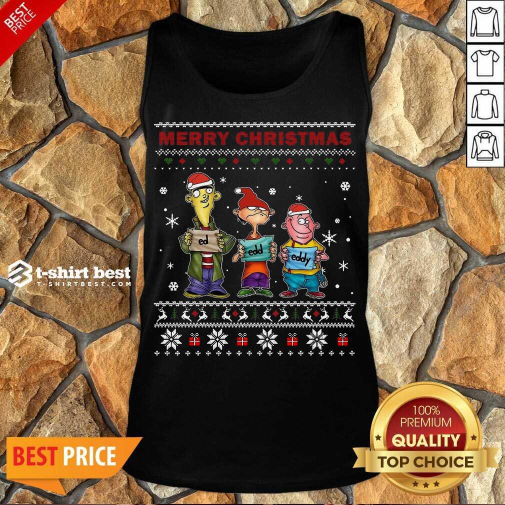  Ed Edd Eddy Merry Christmas Ugly Tank Top - Design By 1tees.com