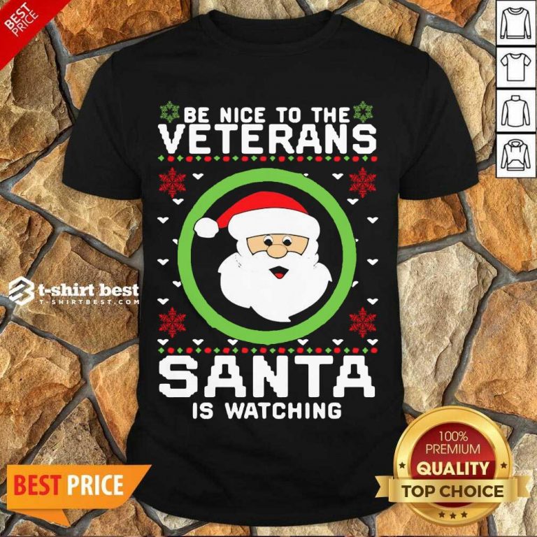 Top Be Nice To The Veterinarian Santa Watching Shirt - Design By 1tees.com