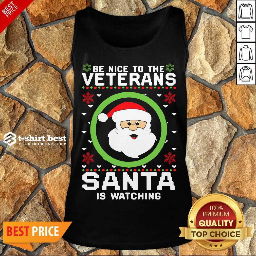  Be Nice To The Veterinarian Santa Watching Tank Top- Design By 1tees.com
