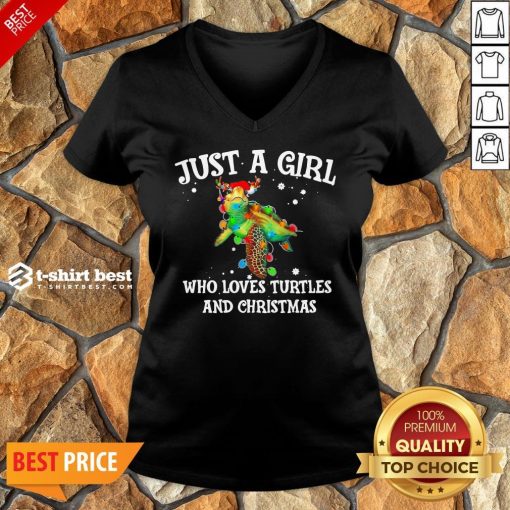 Top Just A Girl Who Loves Turtles And Christmas V-neck