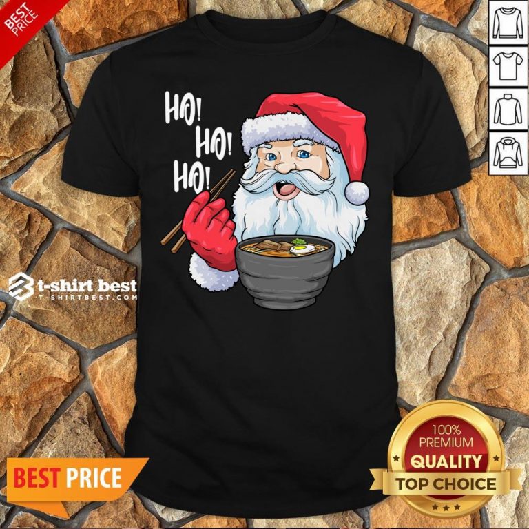 Top Santa Claus Eat Ramen Merry Christmas Shirt