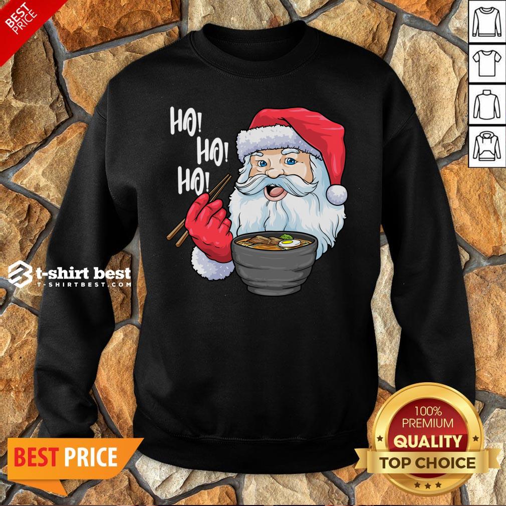 Top Santa Claus Eat Ramen Merry Christmas Sweatshirt