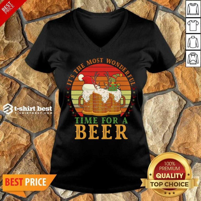 It's The Most Wonderful Time For A Beer V-neck - Design By 1tees.com