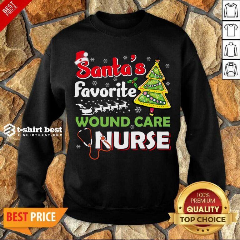 Santa's Favorite Wound Care Nurse - Christmas Sweatshirt - Design By 1tees.com