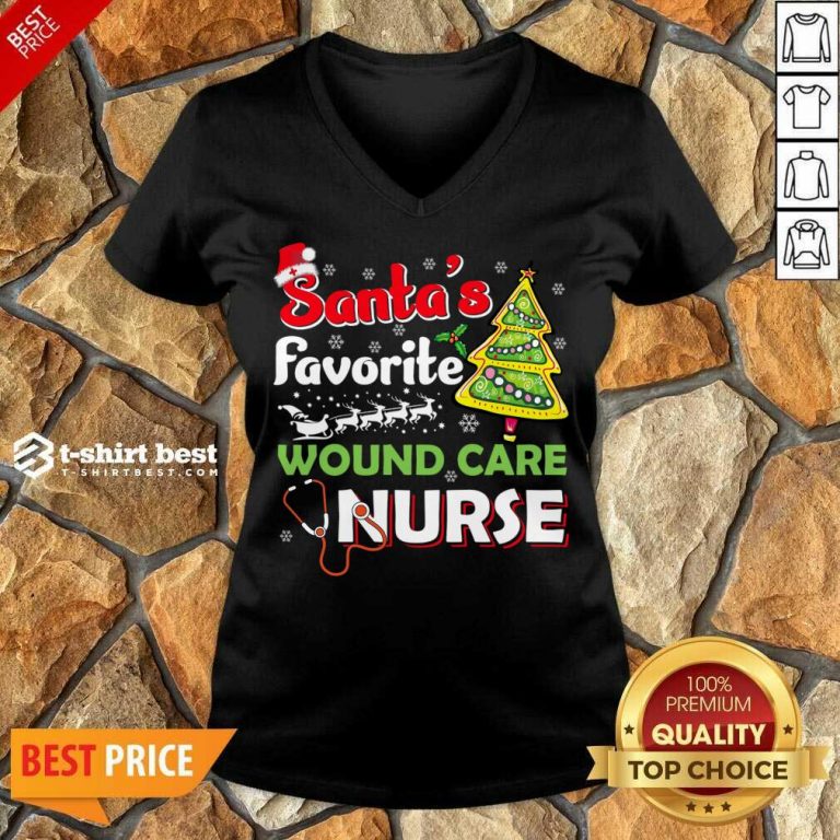 Santa's Favorite Wound Care Nurse - Christmas V-neck - Design By 1tees.com