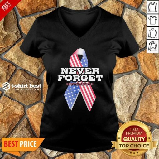 Breast Cancer American Never Forget September 11 V-neck - Design By 1tees.com