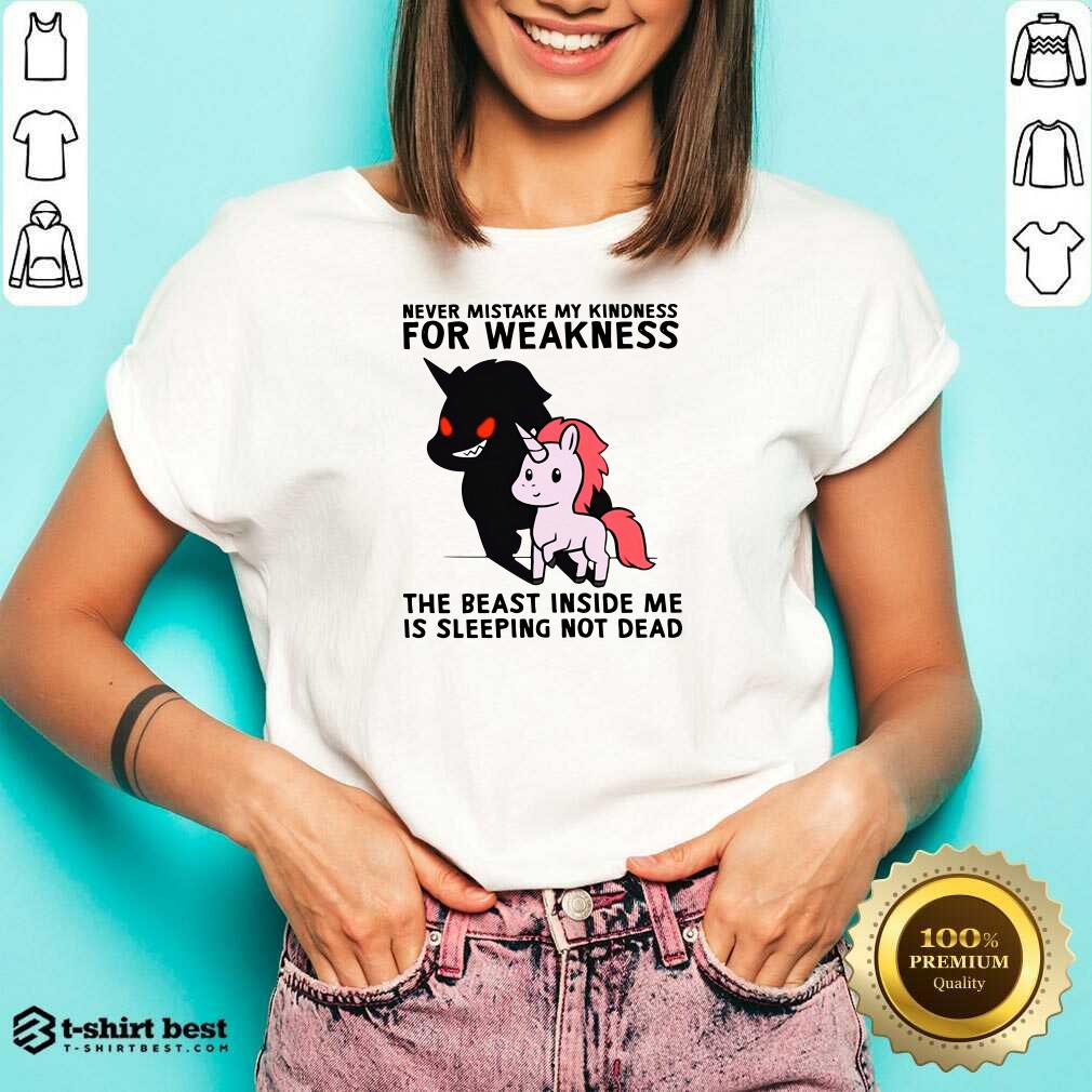 Never Mistake My Kindness For Weakness The Beast Inside Me Is Sleeping Not Dead V-neck - Design By 1tees.com