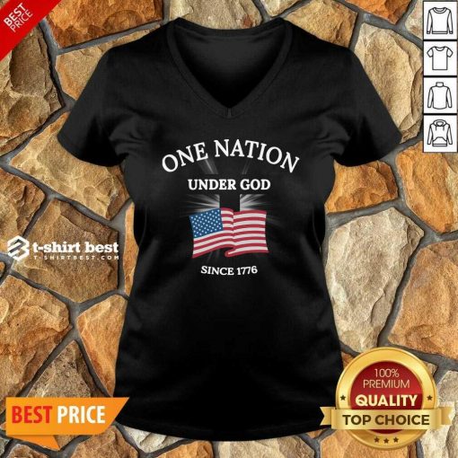 One Nation Under God Since 1776 V-neck - Design By 1tees.com