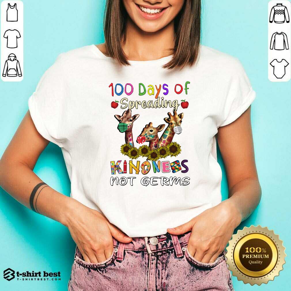 100th Day Of Of Spreading Kindness Not Germs V-neck - Design By 1tees.com