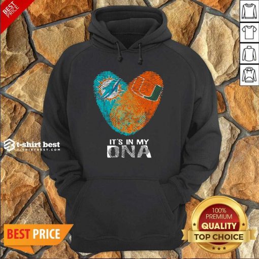 Dolphins Hurricanes It’s In My Dna Heart Fingerprints Hoodie - Design By 1tees.com