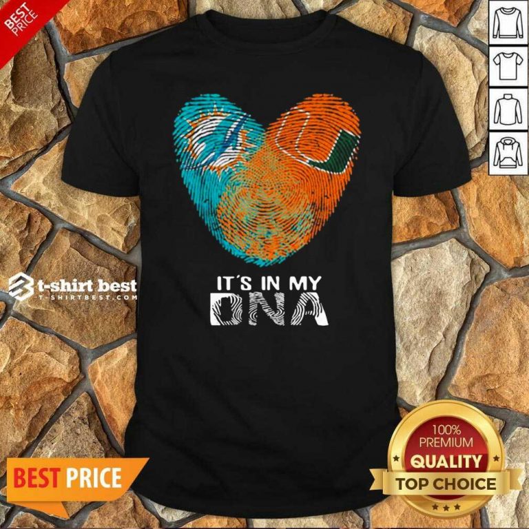 Good Dolphins Hurricanes It’s In My Dna Heart Fingerprints Shirt - Design By 1tees.com