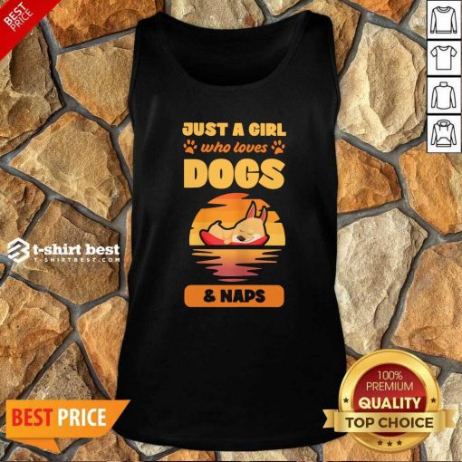 Just A Girl Who Loves Dogs And Naps Tank Top - Design By 1tees.com