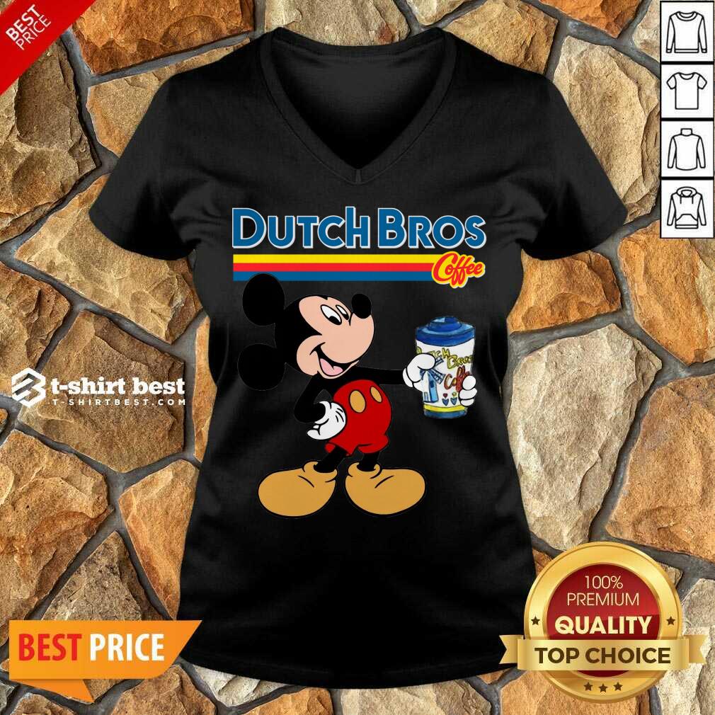 Mickey Mouse Drink Dutch Bros Coffee V-neck - Design By 1tees.com