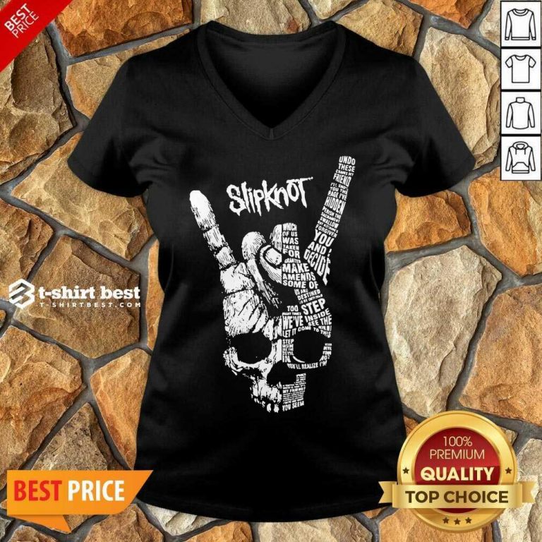 Rock Hand Skull Slipknot V-neck - Design By 1tees.com