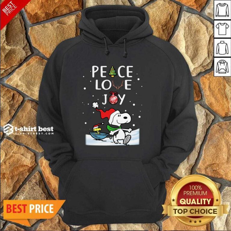 Snoopy Peace Love Joy Christmas Hoodie - Design By 1tees.com