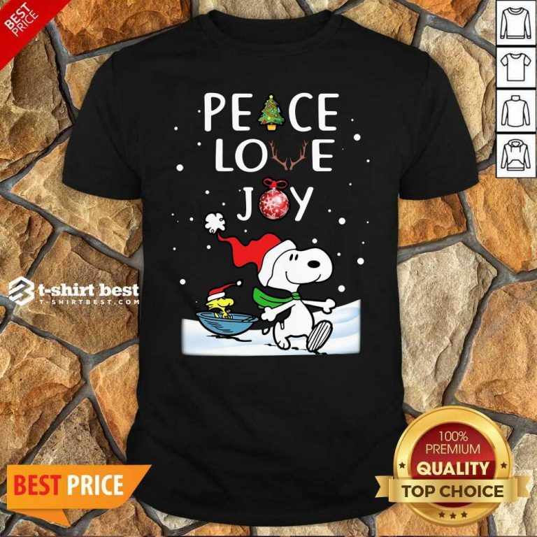 Good Snoopy Peac e Love Joy Christmas Shirt- Design By 1tees.com
