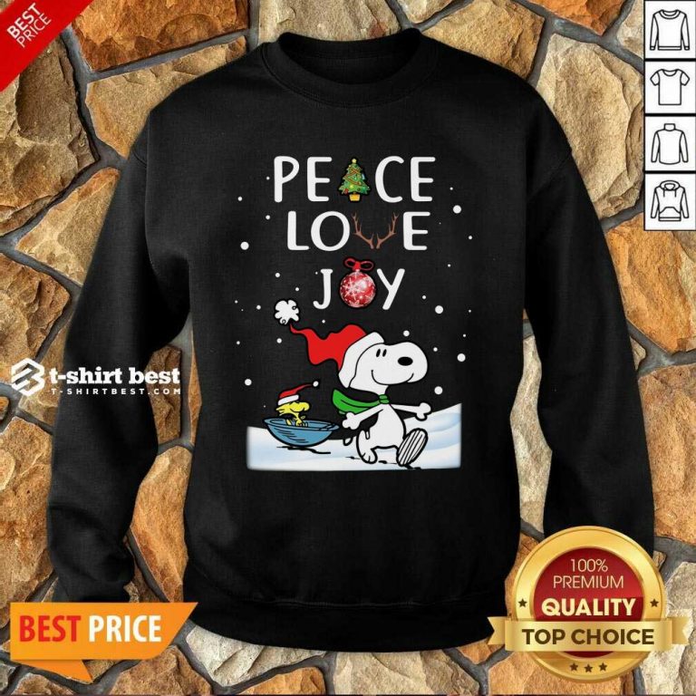 Snoopy Peace Love Joy Christmas Sweatshirt - Design By 1tees.com