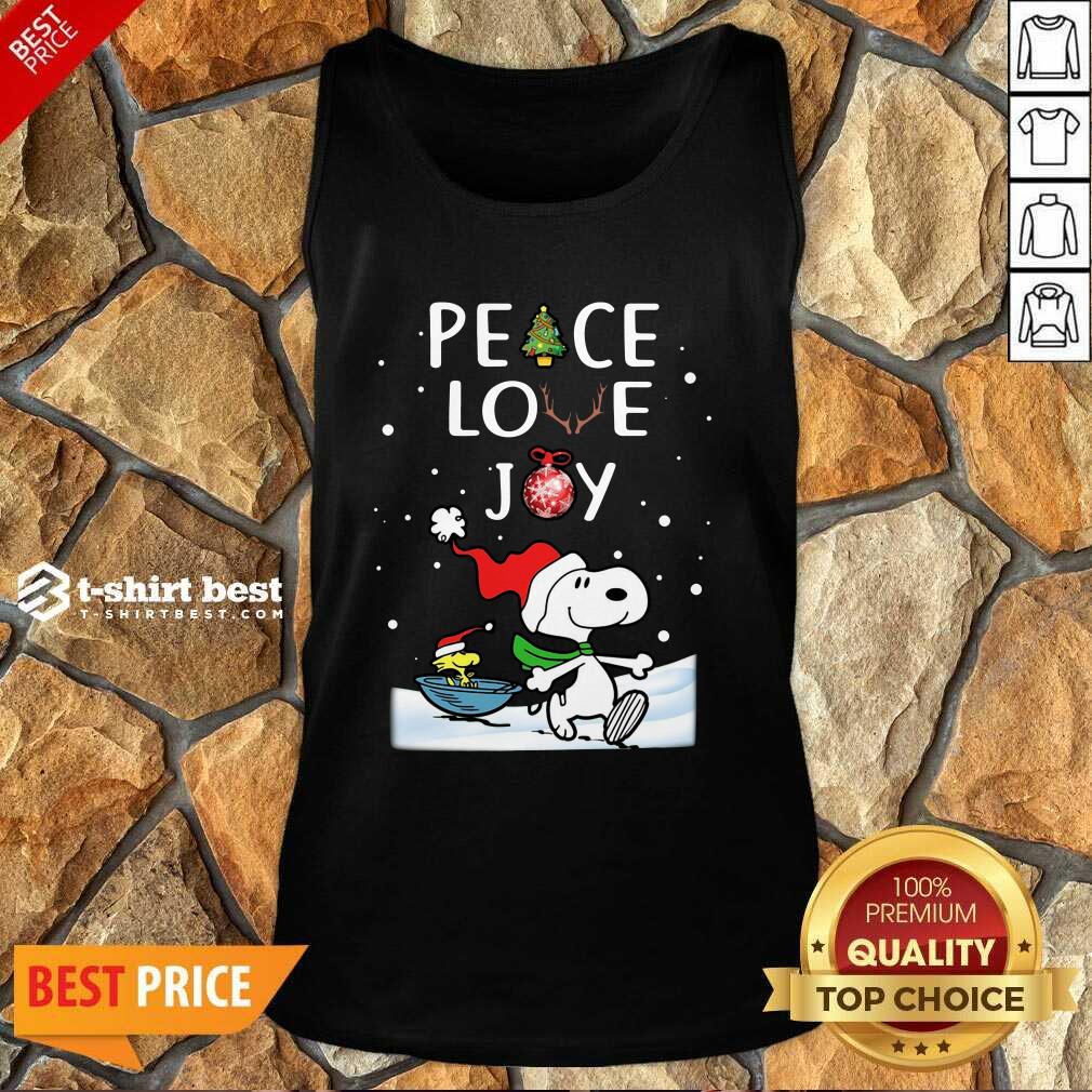 Snoopy Peace Love Joy Christmas Tank Top - Design By 1tees.com