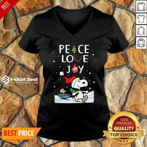 Snoopy Peace Love Joy Christmas V-neck - Design By 1tees.com