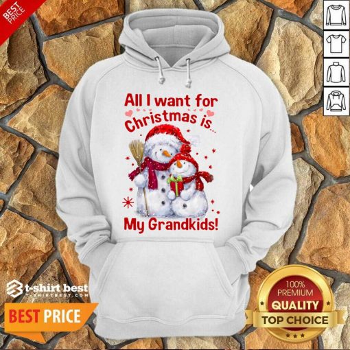 Snowman All I Want For Christmas Is My Grandkids Hoodie - Design By 1tees.com