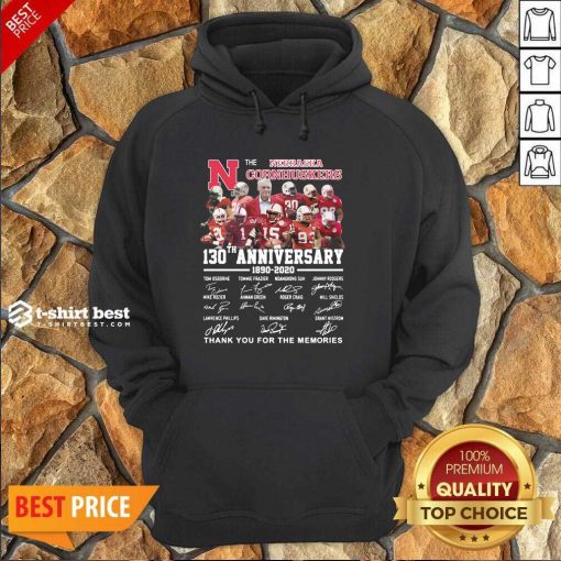 The Nebraska Cornhuskers 130th Anniversary 1890 2021 Signature Thank You For The Memories Hoodie - Design By 1tees.com