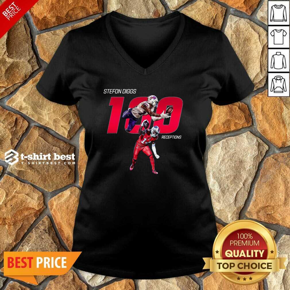 Buffalo Bills Stefon Diggs 100 Receptions V-neck - Design By 1tees.com