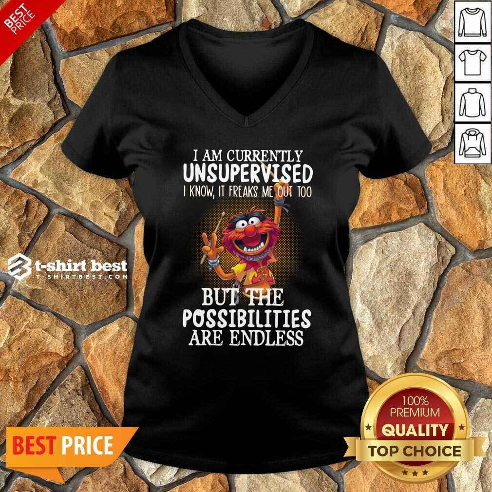 Muppets I Am Currently Unsupervised But The Possibilities Are Endless V-neck - Design By 1tees.com