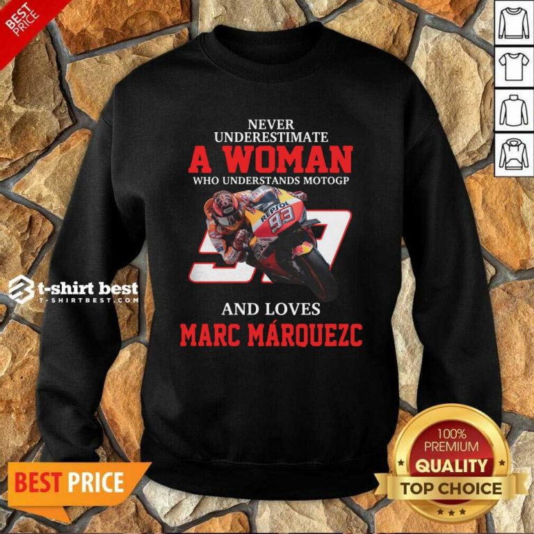 Never Underestimate A Woman Who Understand Motogp And Love Marc Marquez Sweatshirt - Design By 1tees.com