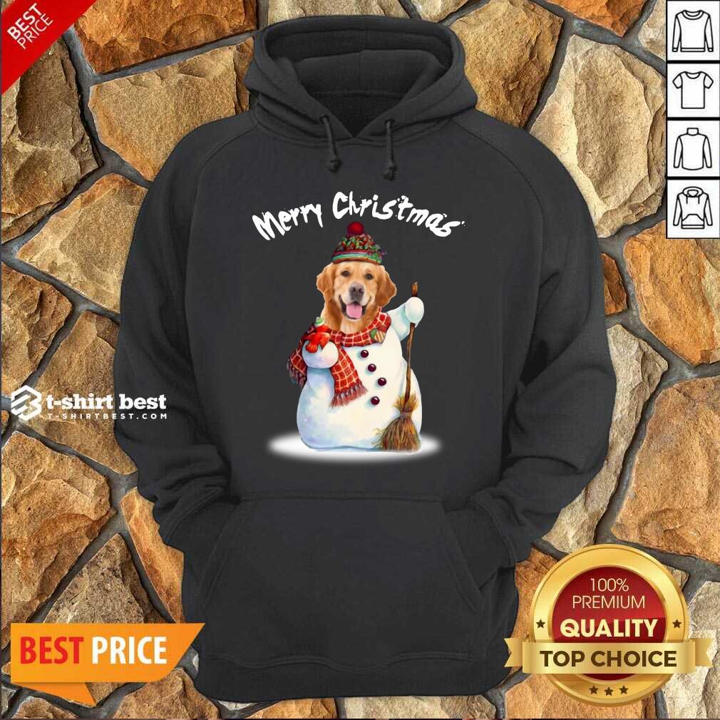 Merry Christmas Snow Golden Retriever Hoodie - Design By 1tees.com