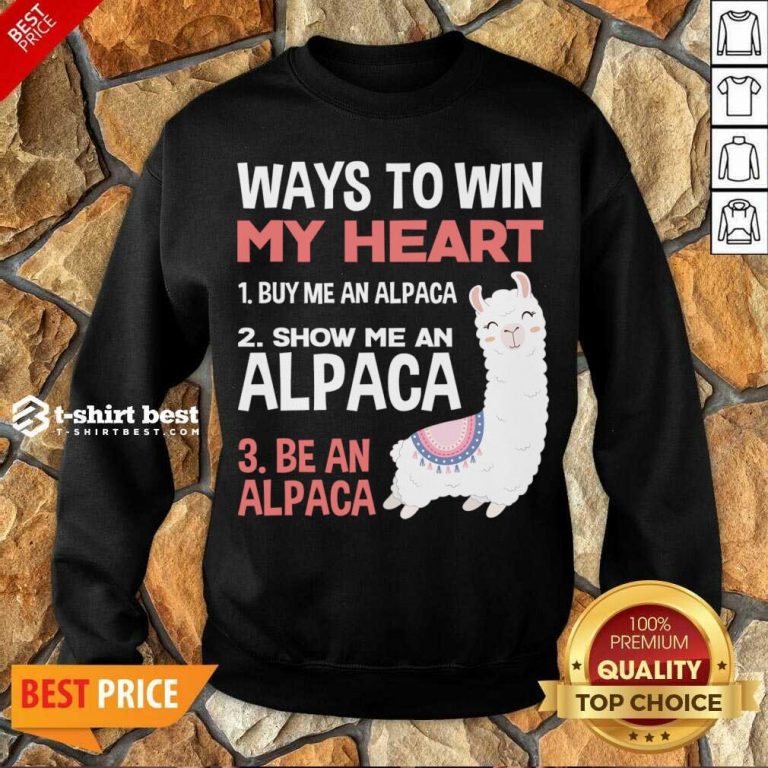 llama Alpaca Heart Love Animals Sweet Children Sweatshirt - Design By 1tees.com