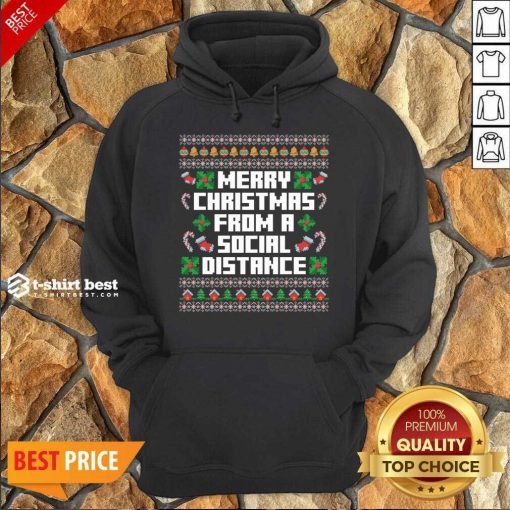 Merry Christmas From A Social Distance Hoodie - Design By 1tees.com
