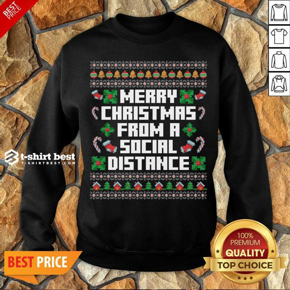 Merry Christmas From A Social Distance Sweatshirt - Design By 1tees.com