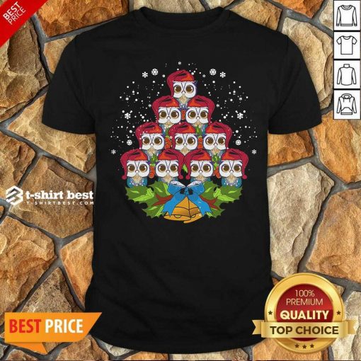 Hot Owls Merry Christmas Tree Animal Shirt - Design By 1tees.com