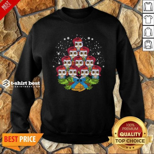 Owls Merry Christmas Tree Animal Sweatshirt - Design By 1tees.com