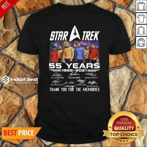 Star Trek 55 Years 1966 2021 Thank You For The Memories Signatures Shirt - Design By 1tees.com