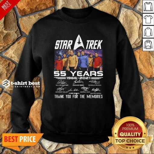 Star Trek 55 Years 1966 2021 Thank You For The Memories Signatures Sweatshirt - Design By 1tees.com