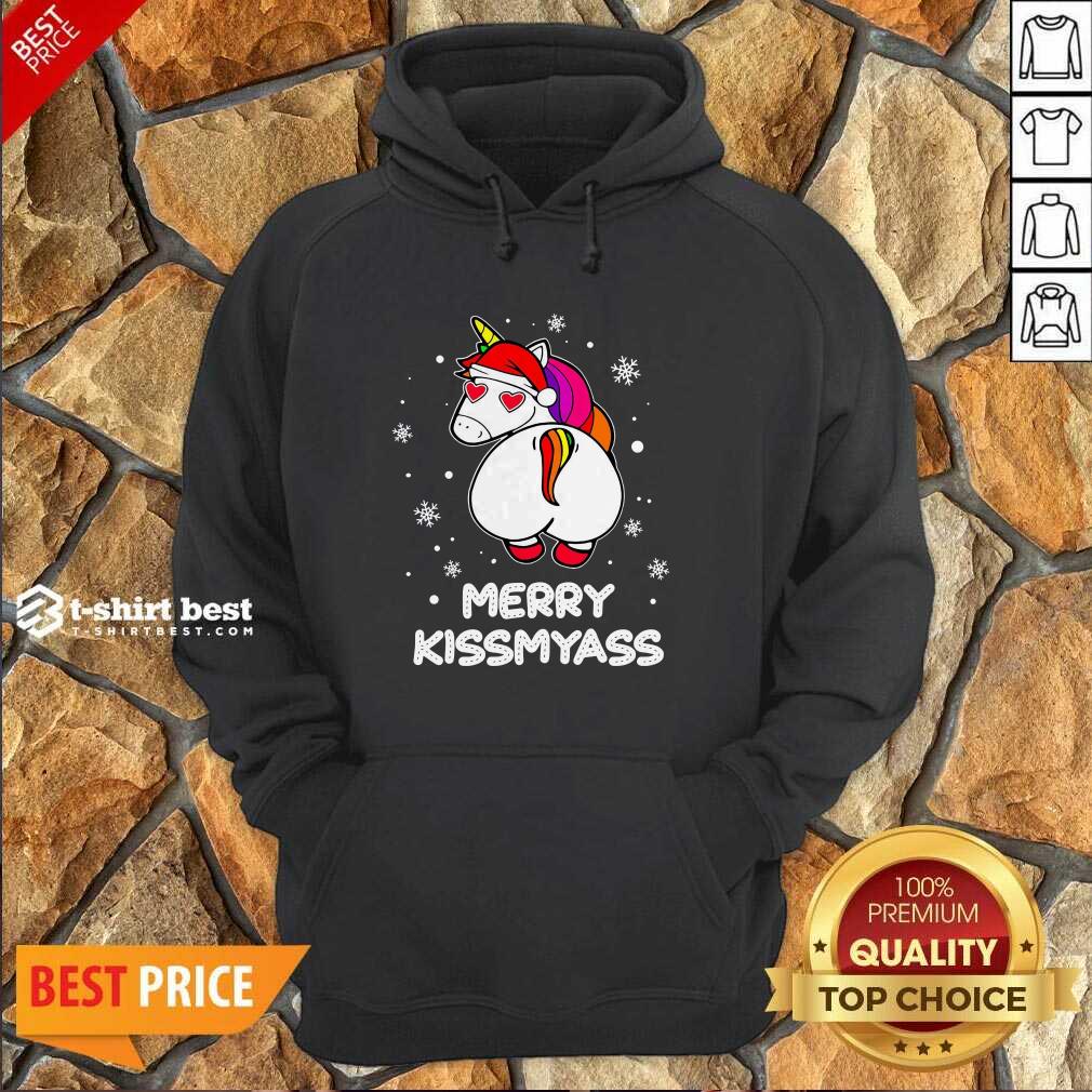 Unicorn Merry Kissmyass Ugly Christmas Hoodie - Design By 1tees.com