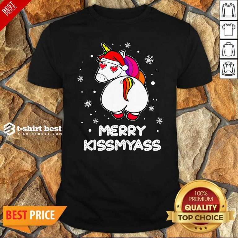 Hot Unicorn Merry Kissmyass Ugly Christmas Shirt - Design By 1tees.com