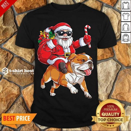 Nice Claus Riding Bulldog Merry Christmas Shirt - Design By 1tees.com