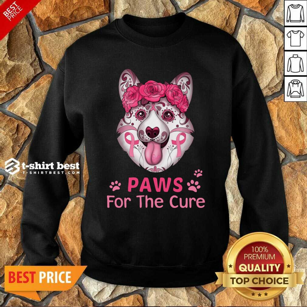 Corgi Sugar Paws For The Cure Sweatshirt - Design By 1tees.com