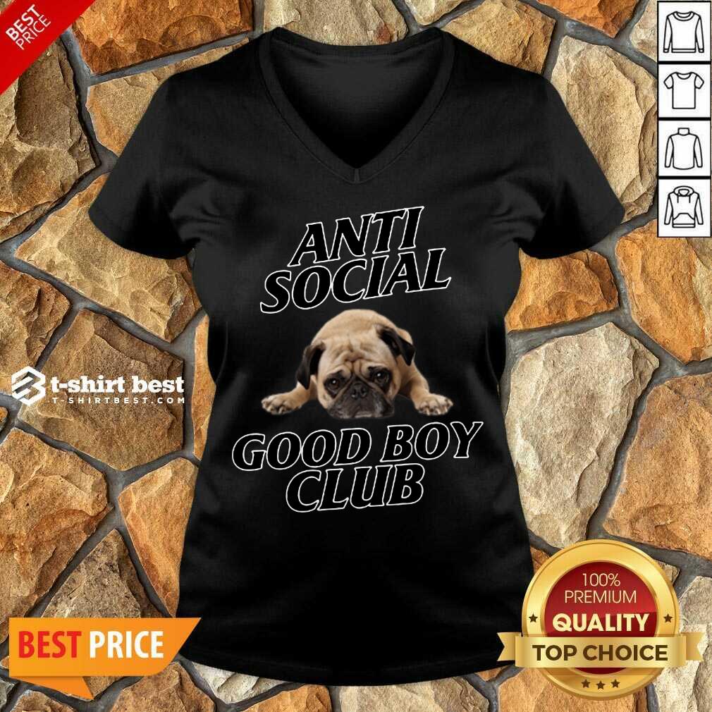 Dog Anti Social Good Boy Club V-neck - Design By 1tees.com