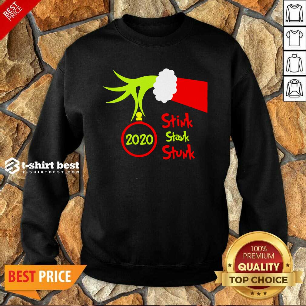 Grinch Hand Holding 2020 Stink Stank Stunk Sweatshirt - Design By 1tees.com