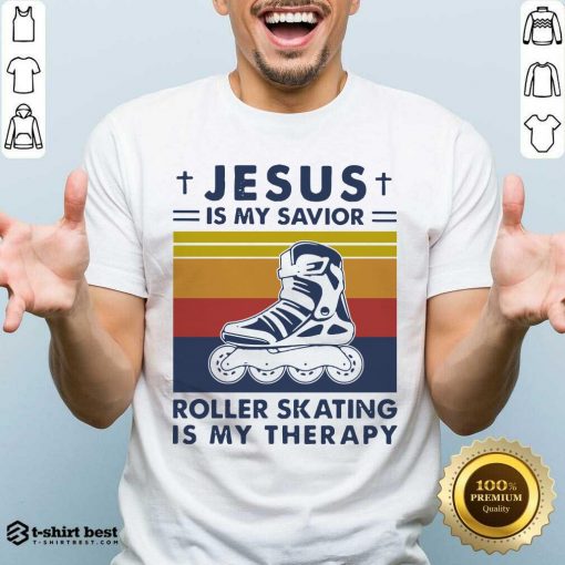 Jesus Is My Savior Roller Skating Is My Therapy Vintage Shirt - Design By 1tees.com