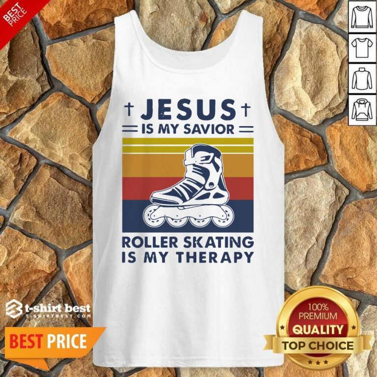 Jesus Is My Savior Roller Skating Is My Therapy Vintage Tank Top - Design By 1tees.com